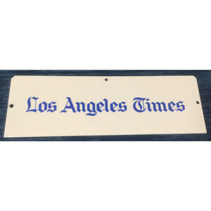 Los Angeles Times Newspaper Rack Sign California Porcelain Enamel Advertising